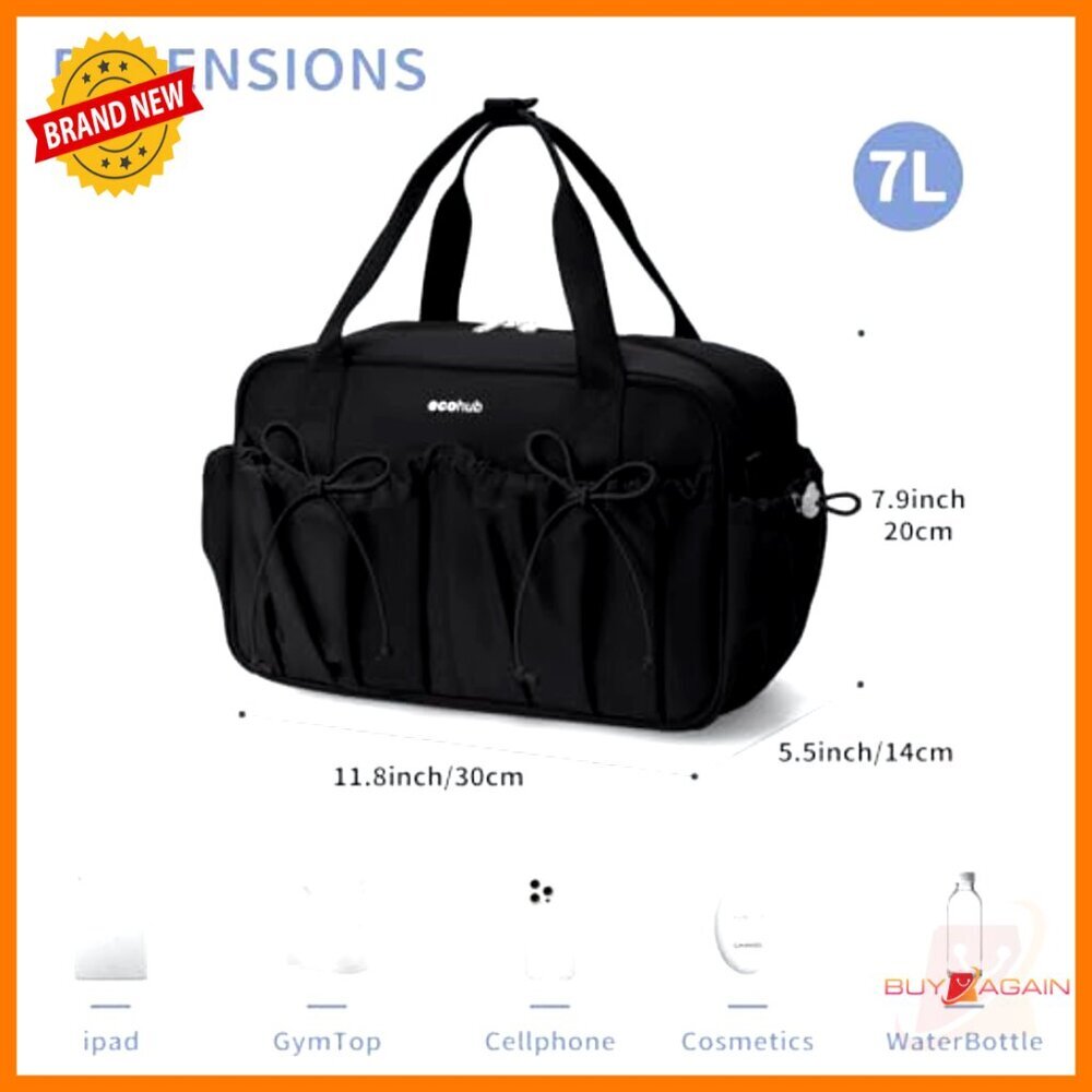 Mini Gym Duffle Bag with Wet Compartment, Lightweight Sports Tote for Yoga - Picture 5 of 6